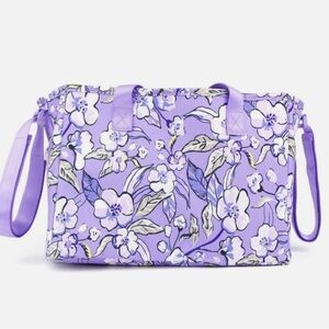 Vera Bradley Lighten Up Everything Organizer Wild Roses Lavender NWOT